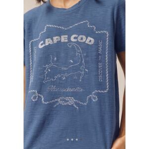 NWT Anthropologie The Bennie Printed Cotton-Slub Crew-Neck Tee by Pilcro